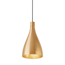 Load image into Gallery viewer, Swell LED Pendant Light in Brass/Brass/Narrow.
