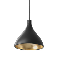 Load image into Gallery viewer, Swell LED Pendant Light in Black/Brass/Medium.
