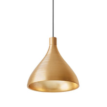 Load image into Gallery viewer, Swell LED Pendant Light in Brass/Brass/Medium.
