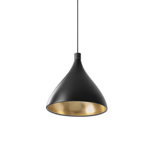 Load image into Gallery viewer, Swell LED Pendant Light in Black/Brass/XL Medium.

