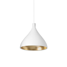 Load image into Gallery viewer, Swell LED Pendant Light in White/Brass/XL Medium.
