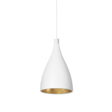 Load image into Gallery viewer, Swell LED Pendant Light in White/Brass/XL Narrow.

