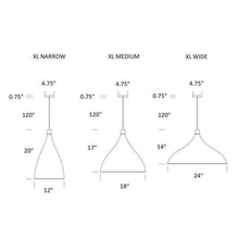 Load image into Gallery viewer, Swell LED Pendant Light - line drawing.
