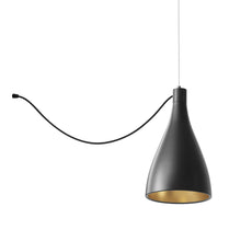 Load image into Gallery viewer, Swell LED String Pendant Light in Black/Brass (Narrow).
