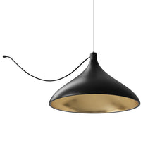 Load image into Gallery viewer, Swell LED String Pendant Light in Black/Brass (Wide).
