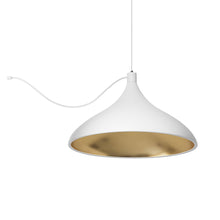 Load image into Gallery viewer, Swell LED String Pendant Light in White/Brass (Wide).
