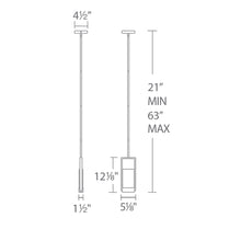 Load image into Gallery viewer, Swing LED Pendant Light- line drawing.
