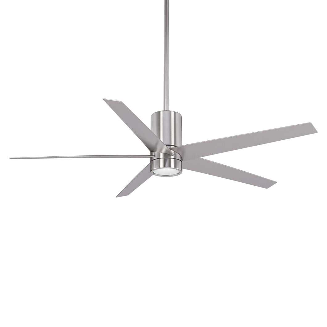 Symbio LED Ceiling Fan in Brushed Nickel / Silver.