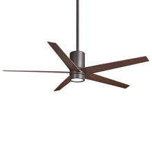 Load image into Gallery viewer, Symbio LED Ceiling Fan in Oil Rubbed Bronze / Medium Maple.
