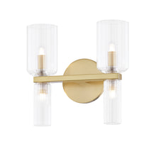 Load image into Gallery viewer, Tabitha Bath Vanity Light in Aged Brass (4-Light).
