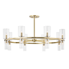 Load image into Gallery viewer, Tabitha Chandelier in Clear and Brass.
