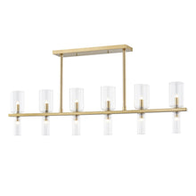 Load image into Gallery viewer, Tabitha Linear Suspension Light in Clear and Brass.
