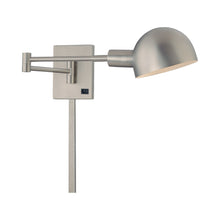 Load image into Gallery viewer, Task Swing Arm Wall Light in Matte Brush Nickel.
