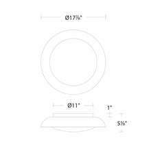 Load image into Gallery viewer, Taurus LED Flush Mount Ceiling Light - line drawing.
