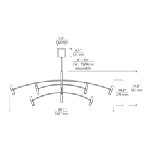 Load image into Gallery viewer, Aerial LED Chandelier - line drawing.
