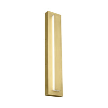 Load image into Gallery viewer, Aspen Outdoor LED Wall Light in Natural Brass (Large).
