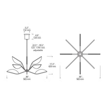 Load image into Gallery viewer, Belterra LED Chandelier - line drawing.
