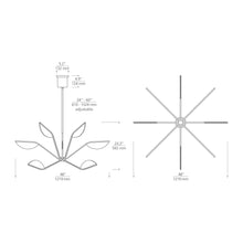 Load image into Gallery viewer, Belterra LED Chandelier - line drawing.
