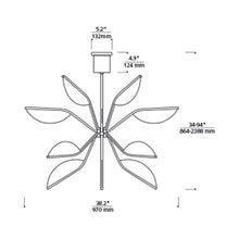 Load image into Gallery viewer, Belterra LED Globe Chandelier - line drawing.
