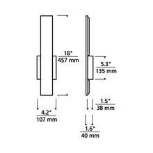 Load image into Gallery viewer, Blade Outdoor LED Wall Light - line drawing.

