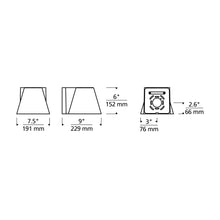 Load image into Gallery viewer, Bowman Outdoor LED Wall Light - line drawing.
