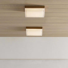 Load image into Gallery viewer, Boxie LED Flush Mount Ceiling Light in bathroom.
