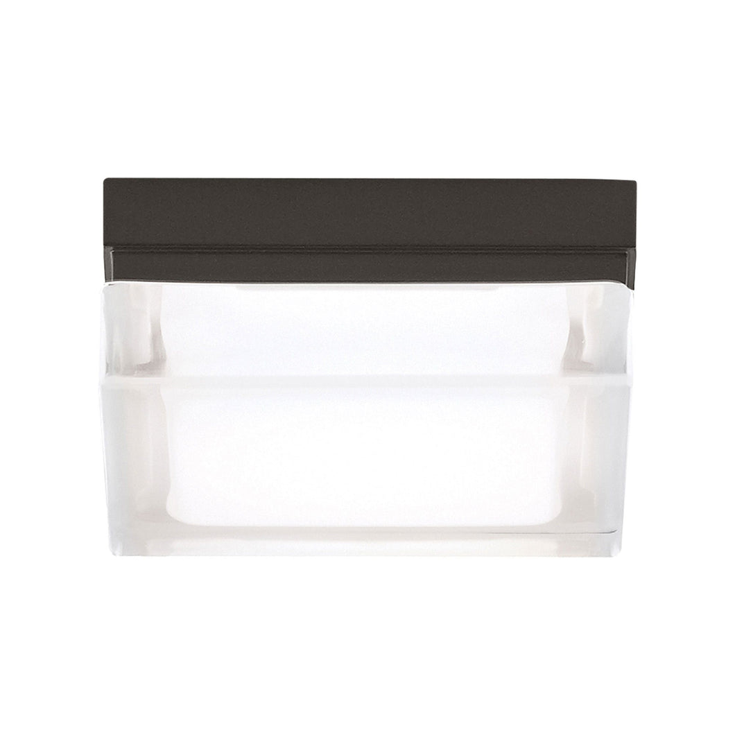 Boxie Outdoor LED Ceiling / Wall Light in Small/Bronze.