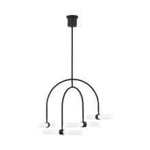 Load image into Gallery viewer, Calumn LED Chandelier in Nightshade Black (4-Light).
