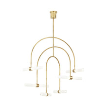 Load image into Gallery viewer, Calumn LED Chandelier in Natural Brass (6-Light).
