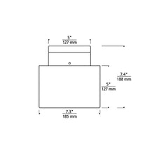 Load image into Gallery viewer, Casen Drum LED Semi-Flush Mount Ceiling Light - line drawing.
