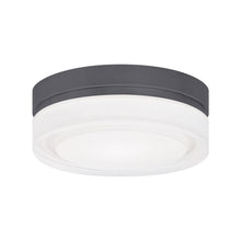Load image into Gallery viewer, Cirque Outdoor Flush Mount Ceiling Light in Charcoal (Small).

