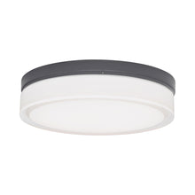 Load image into Gallery viewer, Cirque Outdoor Flush Mount Ceiling Light in Charcoal (Large).
