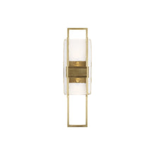 Load image into Gallery viewer, Duelle LED Wall Light in Natural Brass (Medium).
