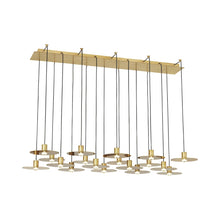 Load image into Gallery viewer, Eaves LED Chandelier in Natural Brass (18-Light).
