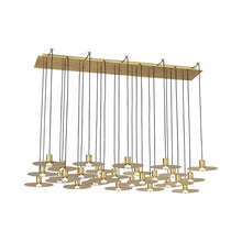 Load image into Gallery viewer, Eaves LED Chandelier in Natural Brass (27-Light).
