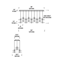 Load image into Gallery viewer, Eaves LED Chandelier - line drawing.
