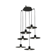 Load image into Gallery viewer, Eaves LED Multi Light Pendant Light in Nightshade Black (6-Light).
