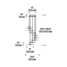 Load image into Gallery viewer, Eaves LED Multi Light Pendant Light - line drawing.
