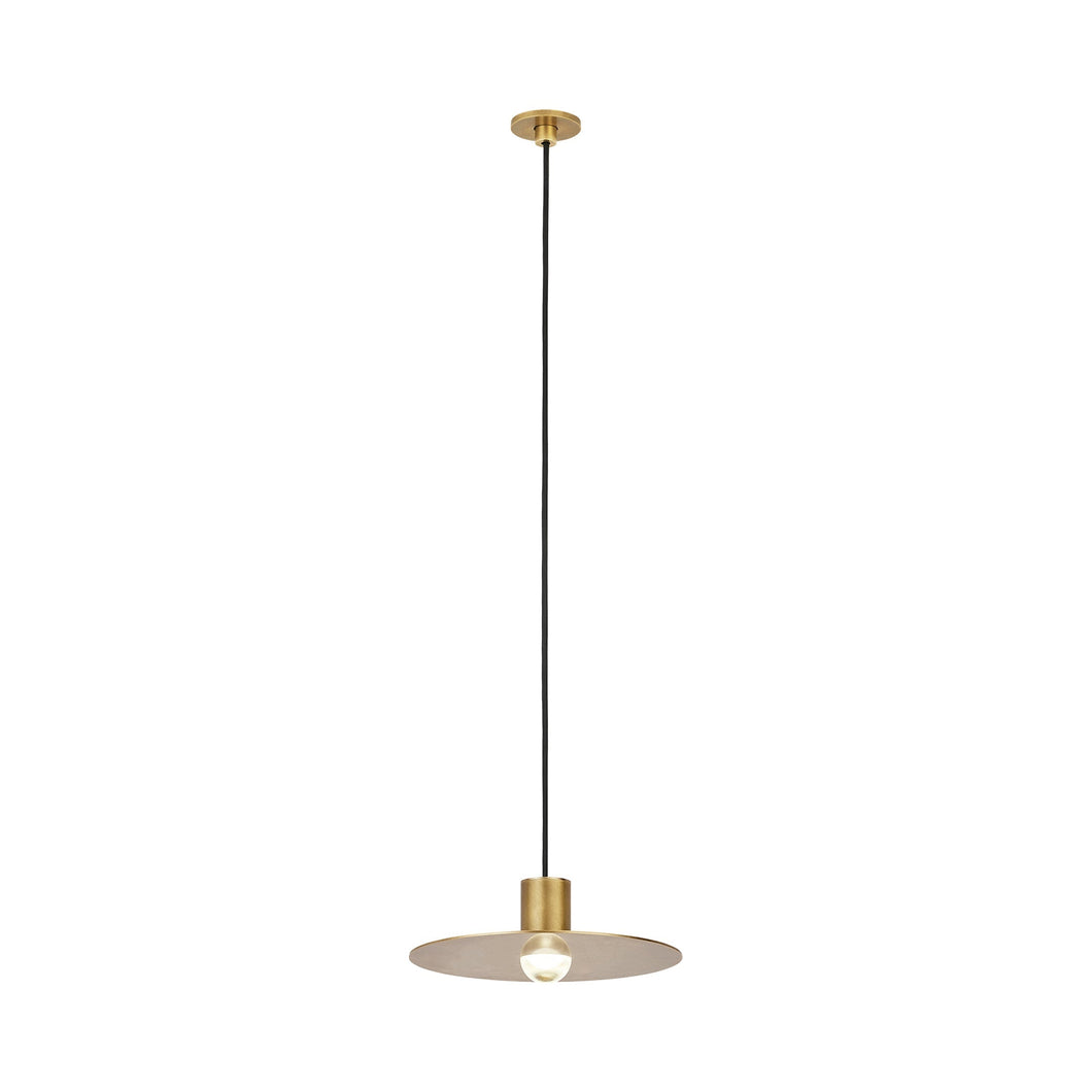 Eaves LED Pendant Light in Natural Brass (Small).