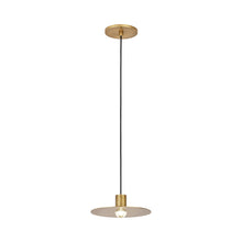 Load image into Gallery viewer, Eaves LED Pendant Light in Natural Brass (Large).
