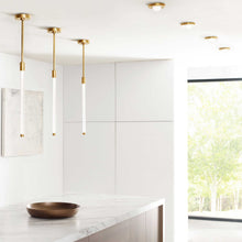 Load image into Gallery viewer, Ebell LED Flush Mount Ceiling Light in dining room.
