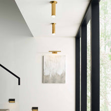 Load image into Gallery viewer, Ebell LED Semi Flush Mount Ceiling Light in living room.
