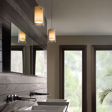 Load image into Gallery viewer, Echo Pendant Light in bathroom.
