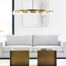 Load image into Gallery viewer, Esfera LED Chandelier in living room.
