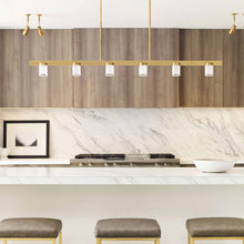 Load image into Gallery viewer, Esfera LED Linear Pendant Light in dining room.
