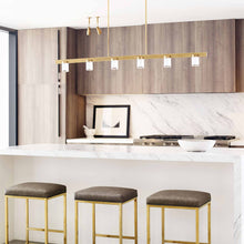 Load image into Gallery viewer, Esfera LED Linear Pendant Light in dining room.
