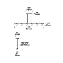 Load image into Gallery viewer, Esfera LED Linear Pendant Light - line drawing.

