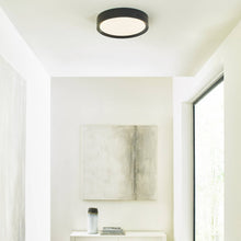 Load image into Gallery viewer, Finch Round LED Flush Mount Ceiling Light in bathroom.

