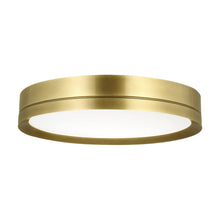 Load image into Gallery viewer, Finch Round LED Flush Mount Ceiling Light in Plated Brass.
