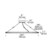 Load image into Gallery viewer, Interalce LED Chandelier - line drawing.
